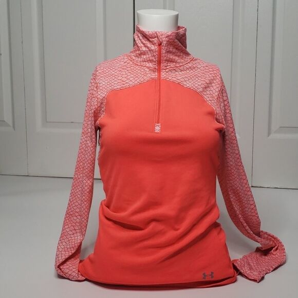 Under Armour Womens Snake Print  Qualifier Zip Pullover cool Coral - Picture 5 of 13